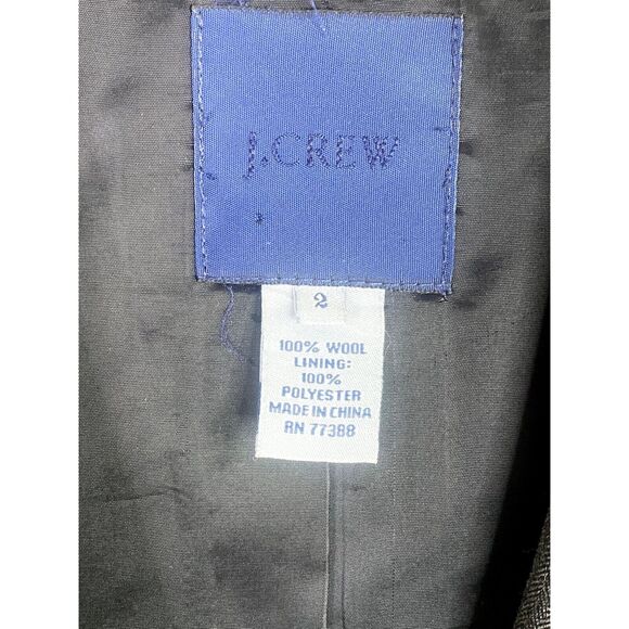J. Crew Super 120's Wool Pinstripe Suit Blazer Collar Pockets Lined 2 Grey #3874 - Picture 8 of 15